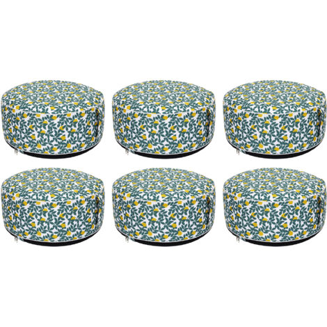 The Home Deco Factory – Pouf de jardin gonflable bicolore 55x55x25cm – Textile résistant pour extérieur – Confort optimal pour détente (1/5)