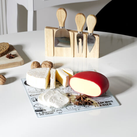Plateau à Fromage - COOK CONCEPT - 3 Ustensiles Aimantés - Support en Bois - Multicolore (1/5)