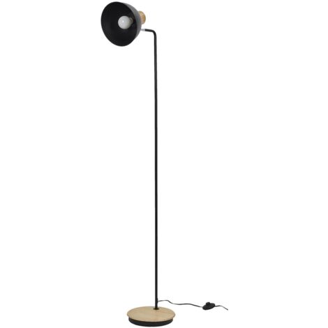 Lampadaire - HOME DECO FACTORY - Métal - Bois - Noir (1/5)