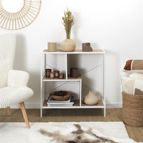 Etagere - HOME DECO FACTORY - Edison - Industriel - Vintage - Blanc et Marron (1/5)