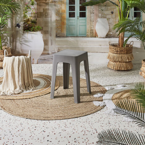Tabouret - HOME DECO FACTORY - Spectra - Empilable - Gris (1/5)