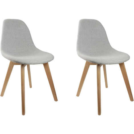 Chaise - HOME DECO FACTORY - Scandinave - Tissu - Gris (1/5)