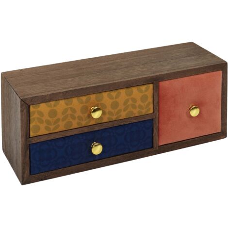 Boite de rangement - HOME DECO FACTORY - 3 Tiroirs - Velours - Multicolore (1/5)