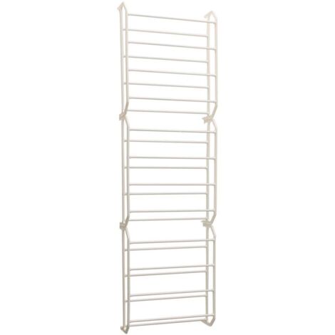 Range chaussures modulable spécial porte 36 paires – Dimensions 180x52x17 cm – 12 étagères et 6 patères – Polypropylène et métal – Idebox