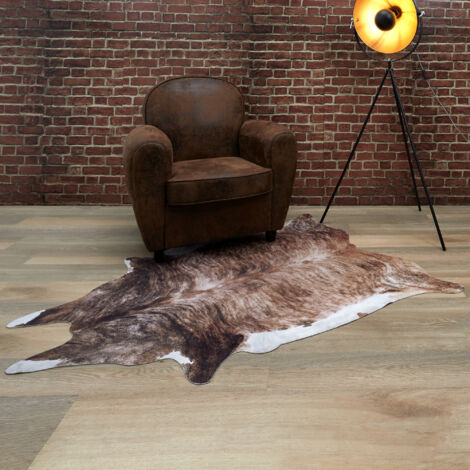 Tapis - HOME DECO FACTORY - Imitation Peau de Vache - Marron (1/4)