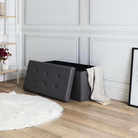 Coffre - HOME DECO FACTORY - Pliable - PU - Gris (1/5)
