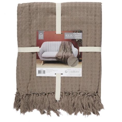 Plaid - HOME DECO FACTORY - Gaufré - Marron (1/5)