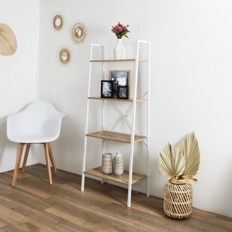 étagère - Home Deco Factory - Bois Et Métal - Industrielle - Marron Et Blanc (1/5)