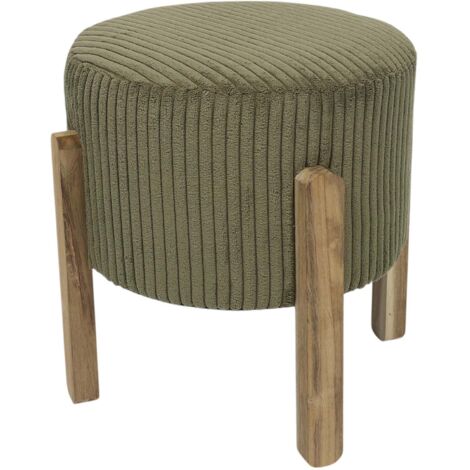 Lot de 2 Tabourets - HOME DECO FACTORY - Scott - Côtelés - Empilables - Verts