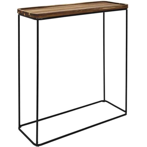 Console - HOME DECO FACTORY - Acacia - Élégante - Marron et Noir (1/4)