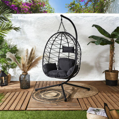 Fauteuil Suspendu - HOME DECO FACTORY - Zadar - Noir (1/5)