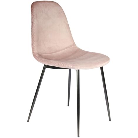 Ac-Deco – Chaise giulia en velours côtelé rose – Confort ultra-chic – Design élégant pour intérieur moderne – Hauteur d'assise 45cm (1/10)