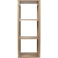 The Home Deco Factory – Bibliothèque modulable 3 cases – Rangement marron en bois – Style moderne pour décoration intérieure – Solution de rangement pratique