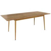 The Home Deco Factory – Table extensible marron 6 à 8 places – Mécanisme d'extension simple – Design élégant pour salle à manger – Facile à entretenir
