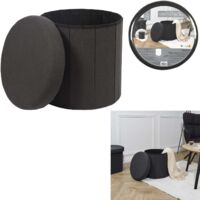 Coffre Pouf Pliable - HOME DECO FACTORY - Pills - Noir