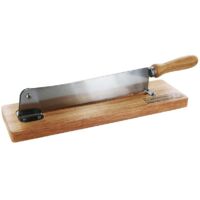 Trancheuse à pain manuelle 2en1 – Socle en bois – Lame crantée 25 cm pour découpe précise – Idéale pour baguettes et flûtes – Totally Addict