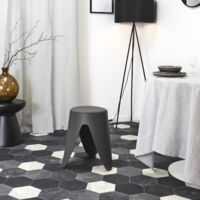 Tabouret - HOME DECO FACTORY - Empilable - Élégant - Gris