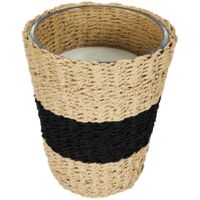 Bougie - HOME DECO FACTORY - Parfumée - Panier Tressé - Beige et Noir