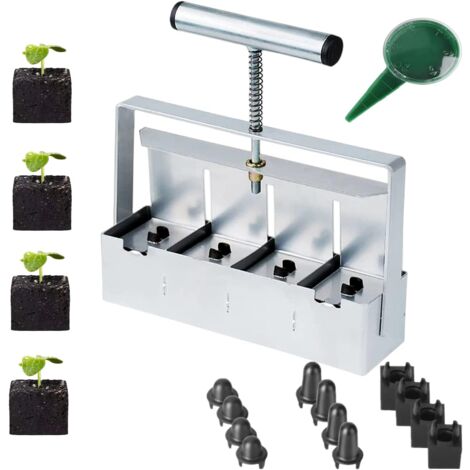 Blocage du Sol à la Main 4x2 inch Seed Block Makers at a Time Bloc de Terre pour Le démarrage des semences Terre de Jardin Terre d'empotage pour Les Plantes d'extérieur (1/5)