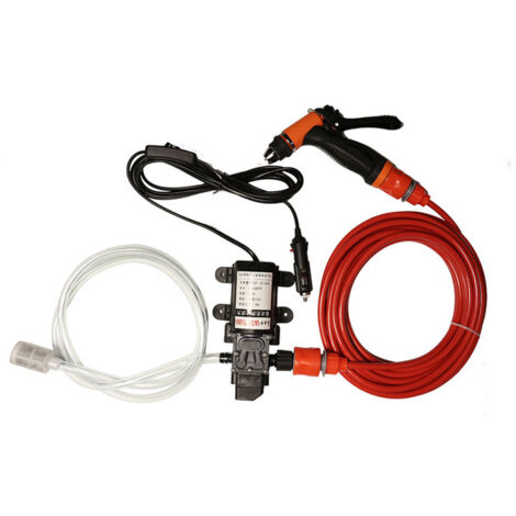 DC 12V Lavage Portable pour Voiture Haute Pression Électrique 100W,Pompe de Lavage de Voiture,Kit de Nettoyage de Voiture Portable,Pompe à Eau Pistolet de Pulvérisation avec Tuyau (1/5)