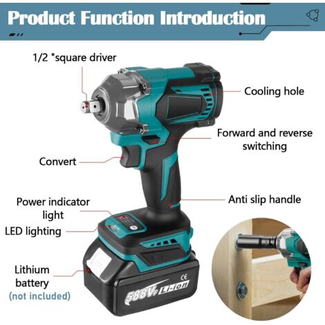 588N.m.2 en 1 clé à chocs électrique sans fil clé électrique 1/2 pouces Compatible Makita batterie 21V acheter à prix bas - livraison gratuite, avis réels avec des photos 588N.m.2 en 1 clé à chocs électrique sans fil clé électrique 1/2 pouces Compatible Makita batterie 21V acheter à prix bas - livraison gratuite, avis réels avec des photos