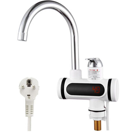 Robinet d'eau chaude instantané 220V 3000W - Chauffe-eau électrique instantané - Avec affichage numérique LED - Pour cuisine, salle de bain - En acier inoxydable (1/5)