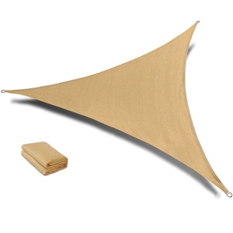 Voile d'ombrage triangulaire 4 m x 4 m x 4 m, protection UV, respirante, pour extérieur, terrasse, jardin (1/5)