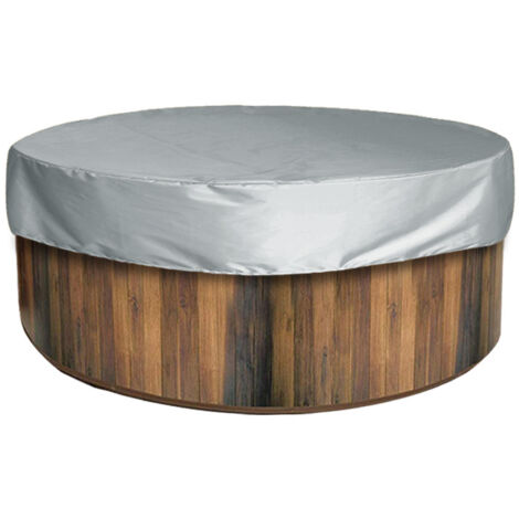 Couverture de Bain à Remous étanche Extérieur Portable Patio Rond Gonflable Bain à Remous Couverture de Spa Protecteur Baignoire Piscine Housses Anti-poussière (Taffetas de (19030cm,gris)