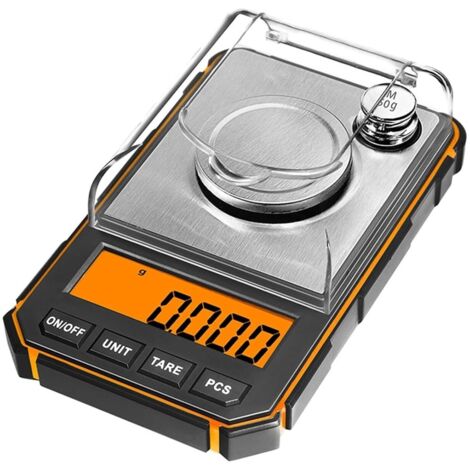Numérique Portable 50g 0.001g, Mini Balance Électronique De Précision Professionnelle, En Milligrammes De Poche, Poids D'étalonnage 50g,Bonnes Performances De Charge(Oranje)