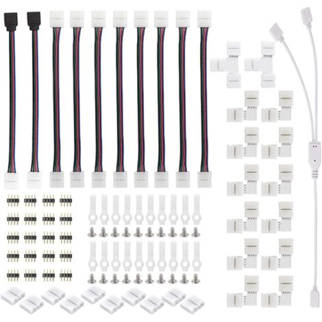 Kit De Connecteur À Bande Lumineuse 1set 5050 Accessoires De Bande LED sans Soudure 10 Mm