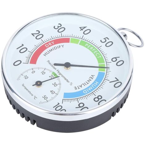 Thermomètre hygromètre intérieur, mesureur de température et d'humidité en alliage d'aluminium pour contrôle fiable et confortable de la température ambiante (3.9 X 3.9 X2.5)