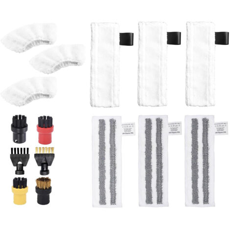 15 Pcs Accessoires pour Karcher Nettoyeur Vapeur SC1 SC2 SC3 SC4 SC5, Pieces Detachees Brosse et Chiffons pour Karcher Nettoyeur Vapeur Sol
