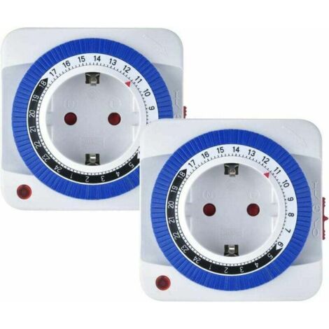 Minuterie Mécanique, Minuterie Intemporelle Programmable 24 Heures 96 Segments de Commutation Interrupteur de Minuterie Éclairage 16A 3680W pour Lumières, Appareils Électroménagers