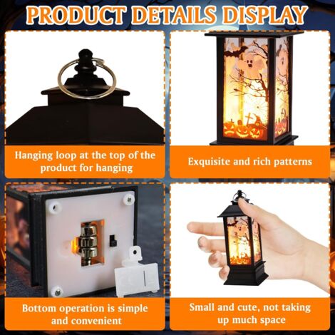 6 Bougies LED Halloween Citrouille - Sans Flamme, à Piles, Décoration Intérieur Extérieur