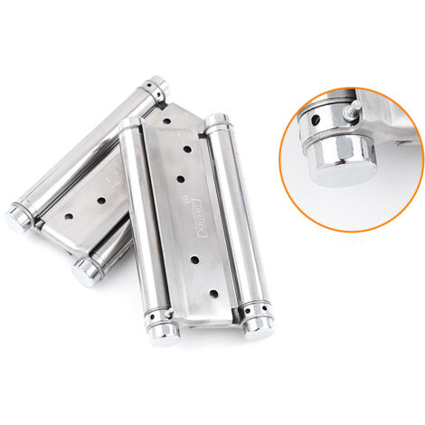 2 Pcs Charnières Porte en Acier Inox Paumelle Porte de Doule Action Charniere Meuble Charnières à Ressort à Visser Charniere Porte Battante pour Saloon Café Bar Double Porte(3 inch) (1/5)