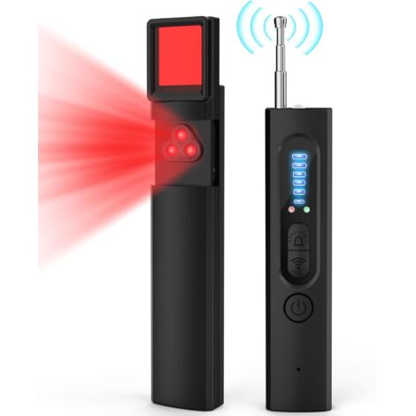 Détecteur de Caméra Cachée, 4 en 1 Detecteur Micro Espion RF sans Fil pour Caméra Dissimulée 6 Niveaux de Sensibilité Détecteur de Caméra Cachée, GPS Tracker pour Bureau, Hôtel, Maison