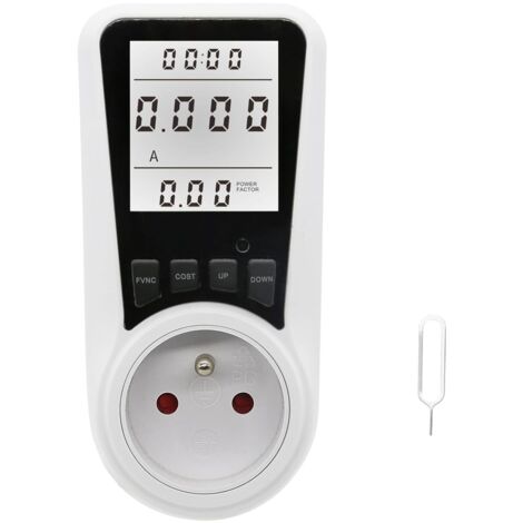Wattmètre Prise Compteur d'Énergie,Prise Compteur d'Énergie Numérique,Consommation avec 7 Modes Surveillance,Prise Consommation Electrique pour Économie d'Energie,Écran LCD Rétroéclairé (1/5)