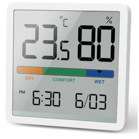 Thermomètre numérique et hygromètre, moniteur de température et d'humidité pour l'intérieur, écran LCD, compact et précis, idéal pour la maison, le bureau, la chambre et le contrôle de l'environnement