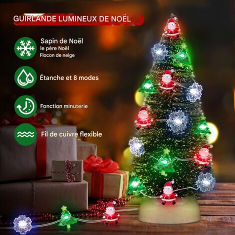 Guirlande LED Flocons De Neige – 4 M, 96 LED Blanc Chaud – Étanche IP44, Minuterie – Pour Fenêtre, Déco Noël Intérieur/extérieur
