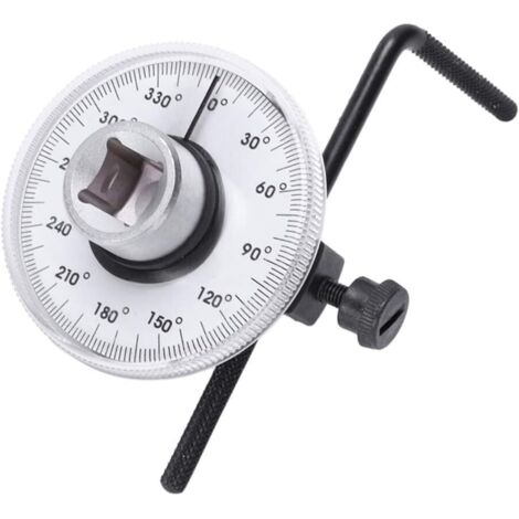 Jauge d'Angle de Couple Adaptateur de Clé de Torsion à Entraînement 1/2"réglable à 360 ° Adaptateur de Couple de Jauge de Rendement
