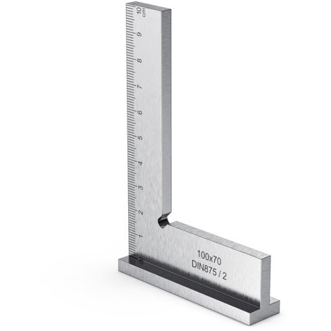 Equerre Menuisier, 100x70mm Précision Angle Droit Bloc Règle avec Échelle pour Ingénieur Charpentier, Fausse Equerre Charpentier Metal pour Machines Mettre en Place et Laboratoire Utilisation (1/5)