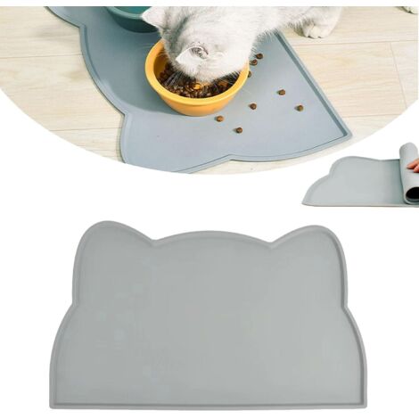 Tapis de Gamelle en Silicone,Tapis Gamelle Chat et Chien Silicone,Tapis Gamelle Chien et Chat,Tapis Alimentation Antidérapant pour Animaux de Compagnie,pour Chats et Chiens,44 24cm