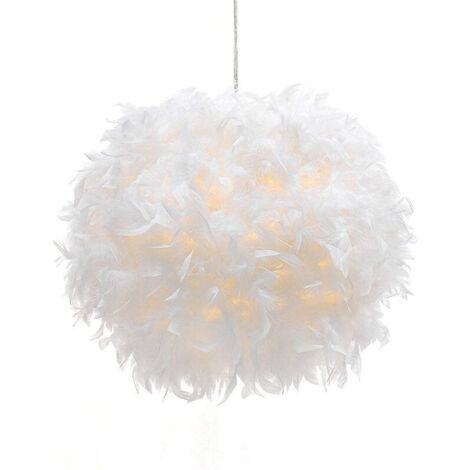 Abat-jour Plume pour Lumière de Pendentif Lustre de Plafond, Abat-jour pour lampe suspendue ou lampe de table, Décoration pour Chambre à Coucher, Salon et Mariage, Réducteur Inclus, 30 cm