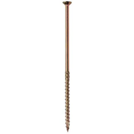 Vis charpente tête fraisée 6x150 zingué bichromaté- Boite 100,Vis à bois multi-usage à filetage unique,Idéal pour la fixation dans une gamme de substrats (1/5)