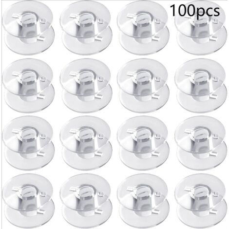 100 Pieces Bobines en Plastique, Bobines de Machine à Coudre Claires Pour Brother, Singer, Kenmore, Janome, Most Machine à Coudre