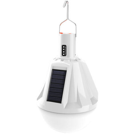 Ampoule LED solaire rechargeable par USB et étanche pour extérieur Télécommande incluse