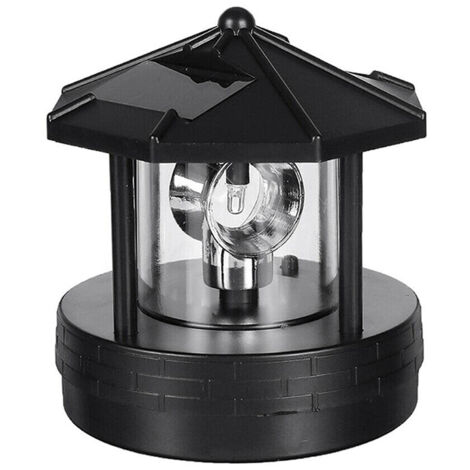 Phare solaire à LED rotatif à 360 degrés, lampe solaire à LED, phare étanche pour décoration de jardin, cour