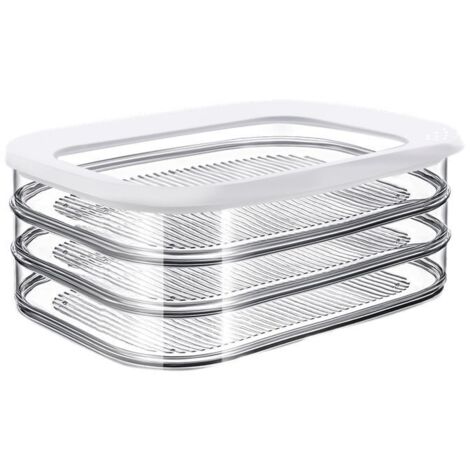 Boîte à charcuterie 3 étages – Blanc – boîte de rangement frigo pour charcuterie - trois boîtes de conservation séparées – passe au lave-vaisselle