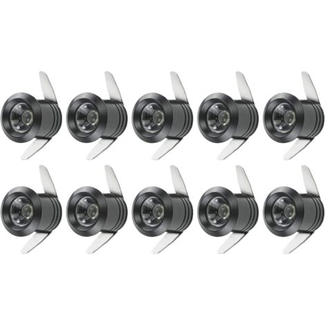 10 Mini Spots LED 1W Encastrables Avec Transformateur Séparé Pour Vitrine, Cuisine, Escaliers, Placard, 90-265V AC