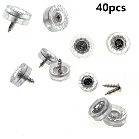 40 x Antidérapant, Anti-humidité, Silencieux, 18 mm Silicone Caoutchouc Protecteur de Plancher Meubles Sol Coussinets avec Vis pour Meubles Chaise Jambes Pieds pour Bois Franc/Carrelage